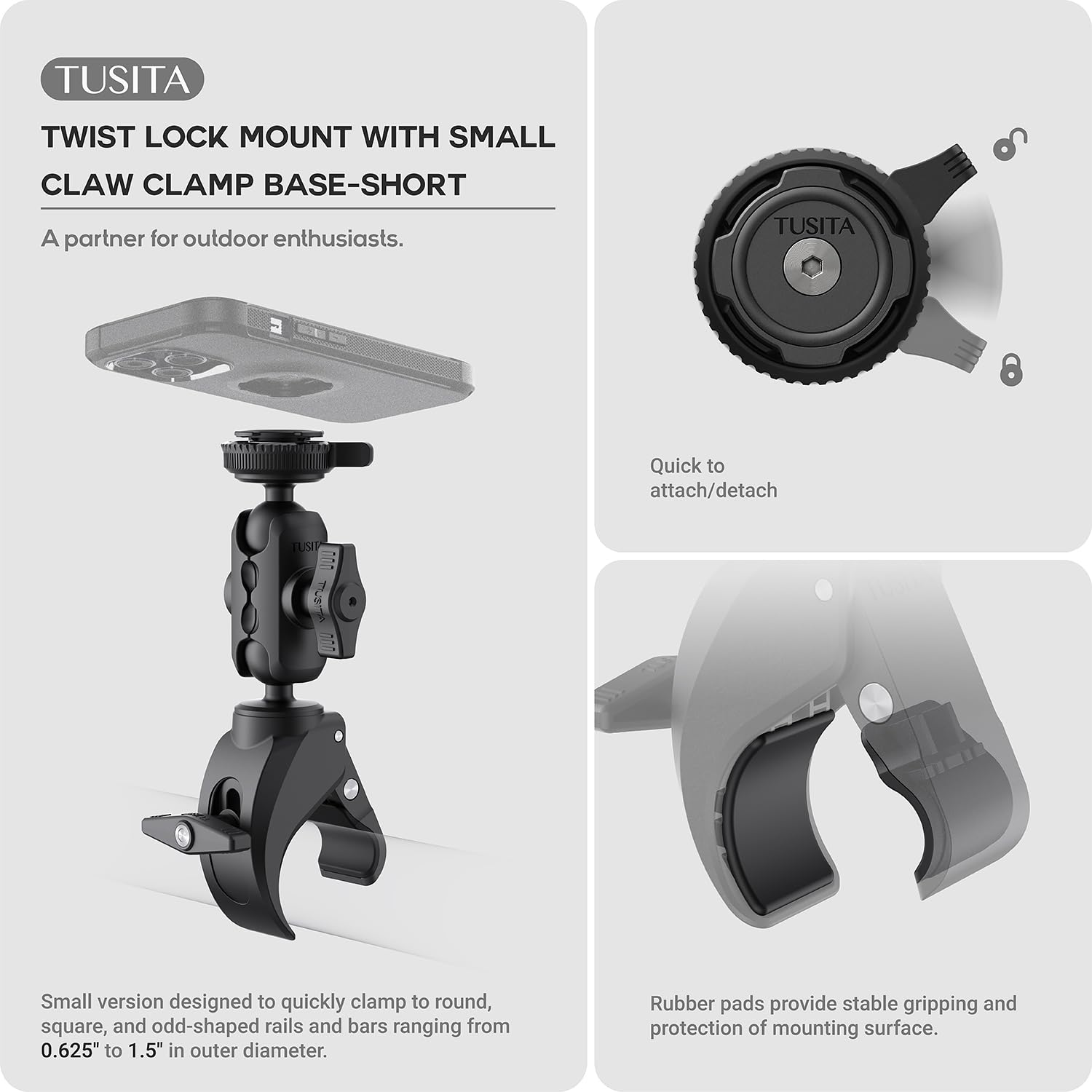 Supporto Twist Lock Clamp Base Short - Dettaglio