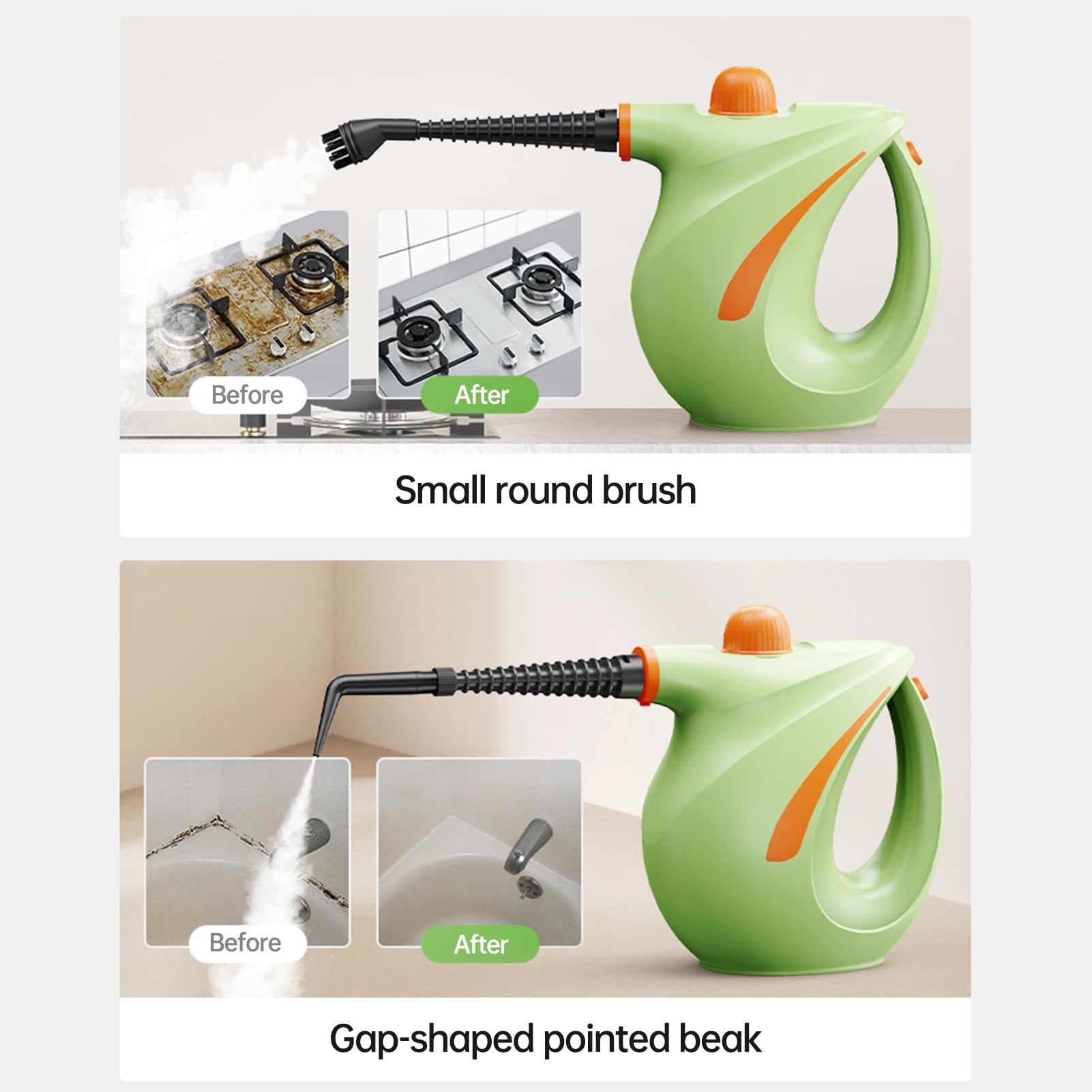 SIXRUN Odkurzacz Parowy, Wysokociśnieniowa Maszyna do Czyszczenia parą Mop Parowy 1200W 700ML Zbiornik na wodę 2-stopniowa Regulacja Prędkości do Kuchni łazienki Samochodu (Wtyczka UE 220 V)