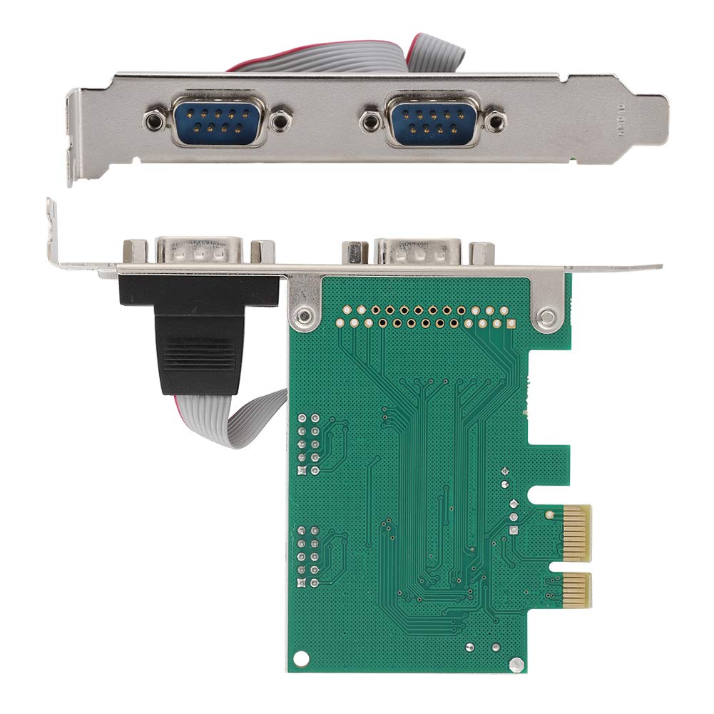 Carte PCI Express, 2 Ports RS-232 Port série COM vers PCI-E PCI Express Card Network Server Adapter for 98SE/ME/2000/XP/Vista 10 32, PCI-E PCI Express
