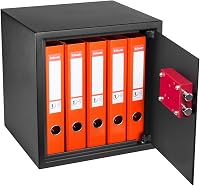 HomeSafe HV38K Bútorszéf Kulcsos Zárral - 38x35x35 cm Acél Páncélszekrény Pénz, Ékszer és Dokumentum Tárolásához, Falra és Padlóra Rögzíthet 7
