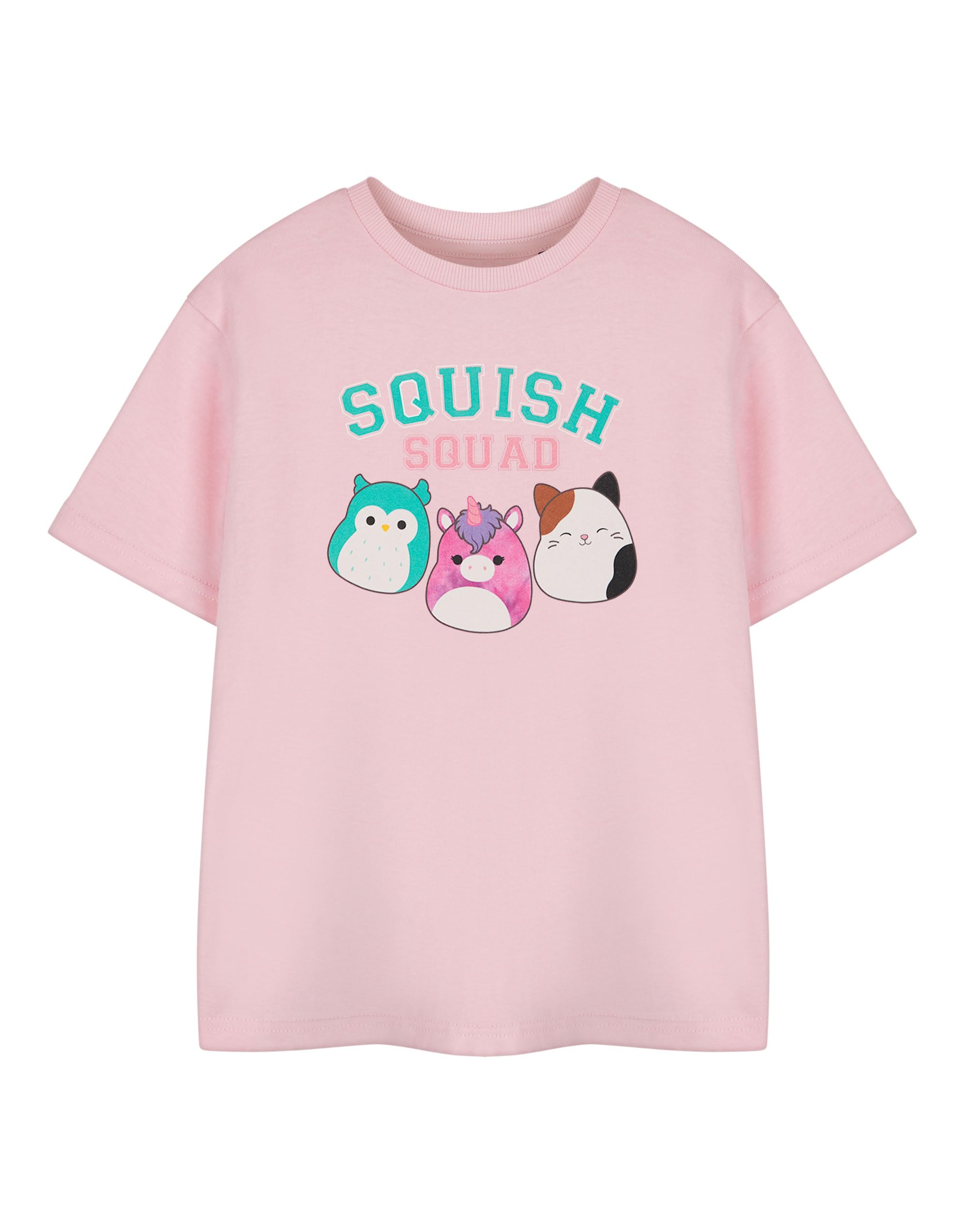 Squishmallows (9-10 Years) Short Sleeved T-Shirt (Girls Pink)