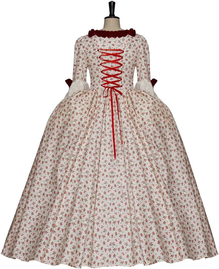CosplayDiy Women's Rococo Ball Gown Gothic Victorian Dress Costume Red Flower