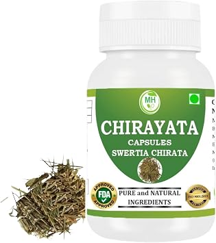 Chirayata Capsules 500mg | Swertia Chirata Extract | Nepali Neem Herbal Supplement | Pure Chirayata Extract | Plant-Based Herbal Formula | Natural Detox & Skin Support | 60 Veg Capsules
