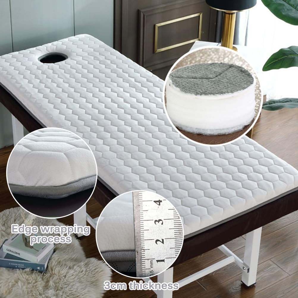 Grayc(t),180 * 70cm,LDLCYCN Memory Foam Massage Table Mattress Topper with Elastic Band Thick 3Cm Lash Bed Topper Without Hole Beauty Salon Bed Mattress Massage Accessories Protective Pad