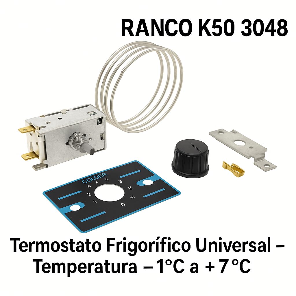 Recamania Termostato frigorifico botellero Standard -1/7 C/1200mm RANCO K50-3048
