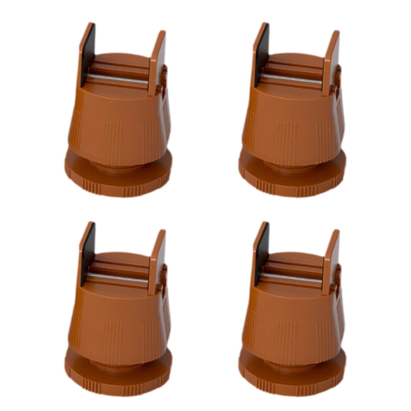 Qianly 4 Piezas de Elevadores de Cama, Elevadores de Muebles Antideslizantes Y Resistentes para Sillas con Abrazadera de Tornillo Ajustable para Dormitorio, MarrÓn, Altura de 6cm a 8cm