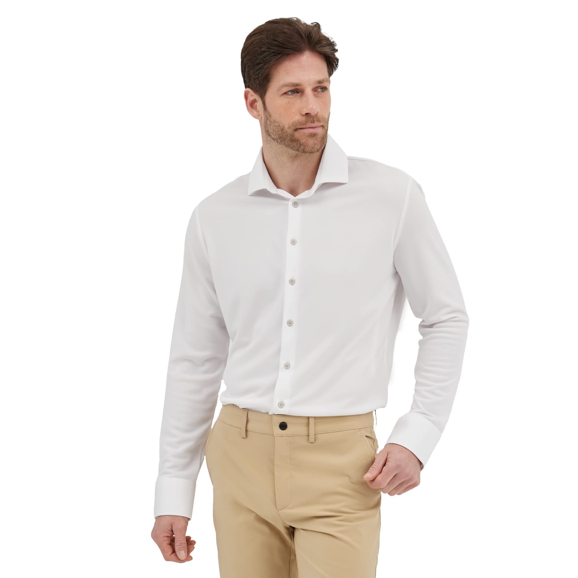 Sepiia Camisa para Hombre Casual Entalle Regular, Non Iron, repele Las Manchas, antiolor, Transpirable