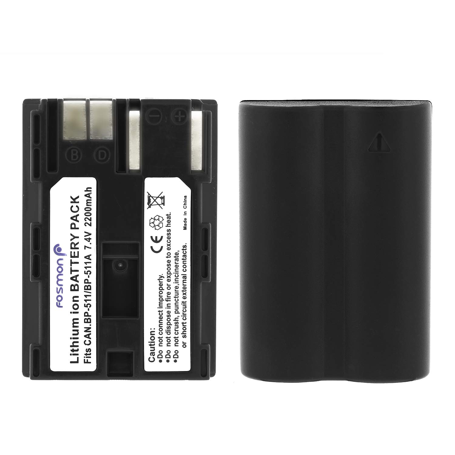 Fosmon Canon BP-511 BP-512 bateria 2200mAh 7,4V Li-Ion zestaw 2 do EOS 10D 20D 30D 40D 50D 5D D30 D60 PowerShot G1