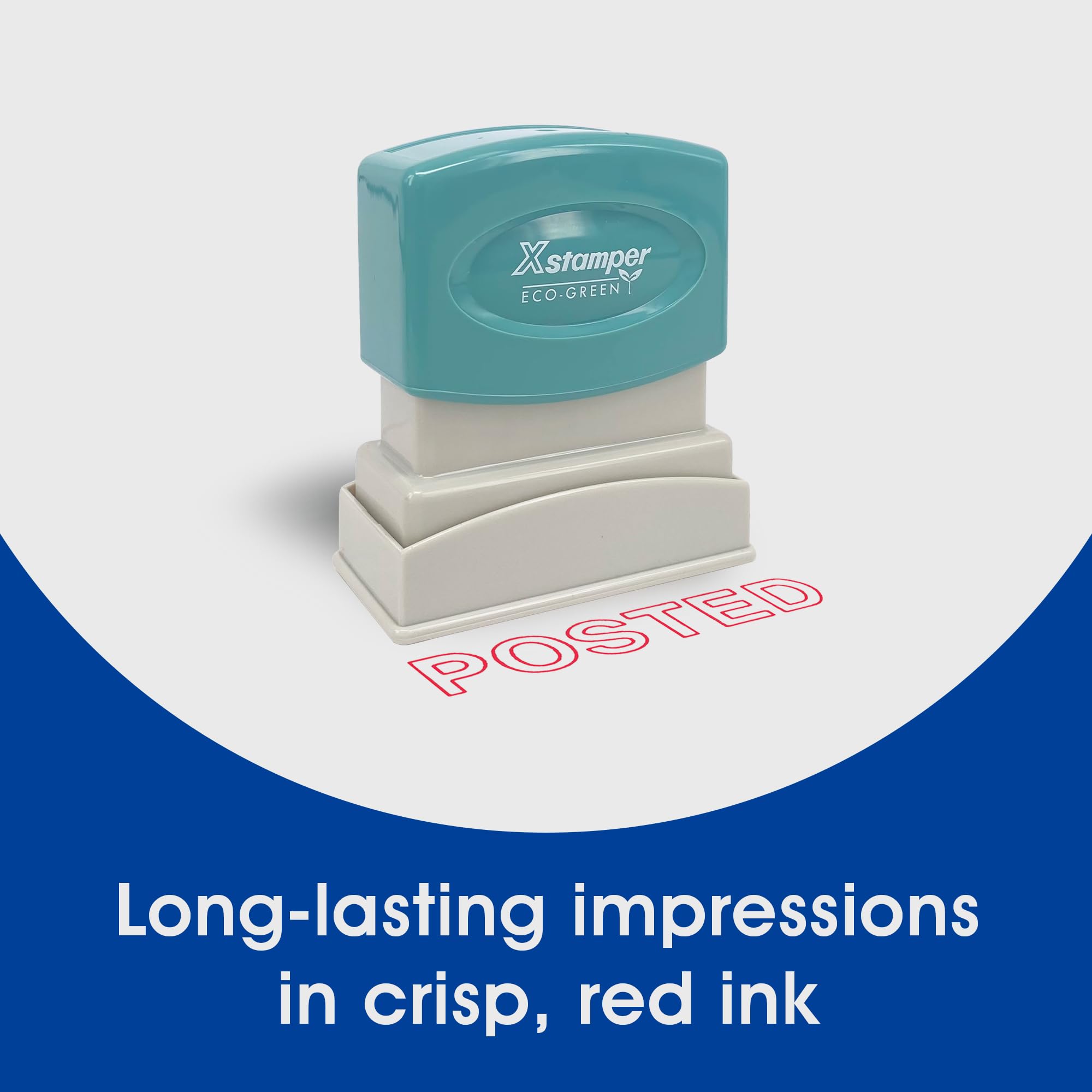 Xstamper Ink Stamp, Posted. Red Ink (Impression Size: 13 x 42mm). Pre-Inked Stamper for Office or Business Use - Image 3