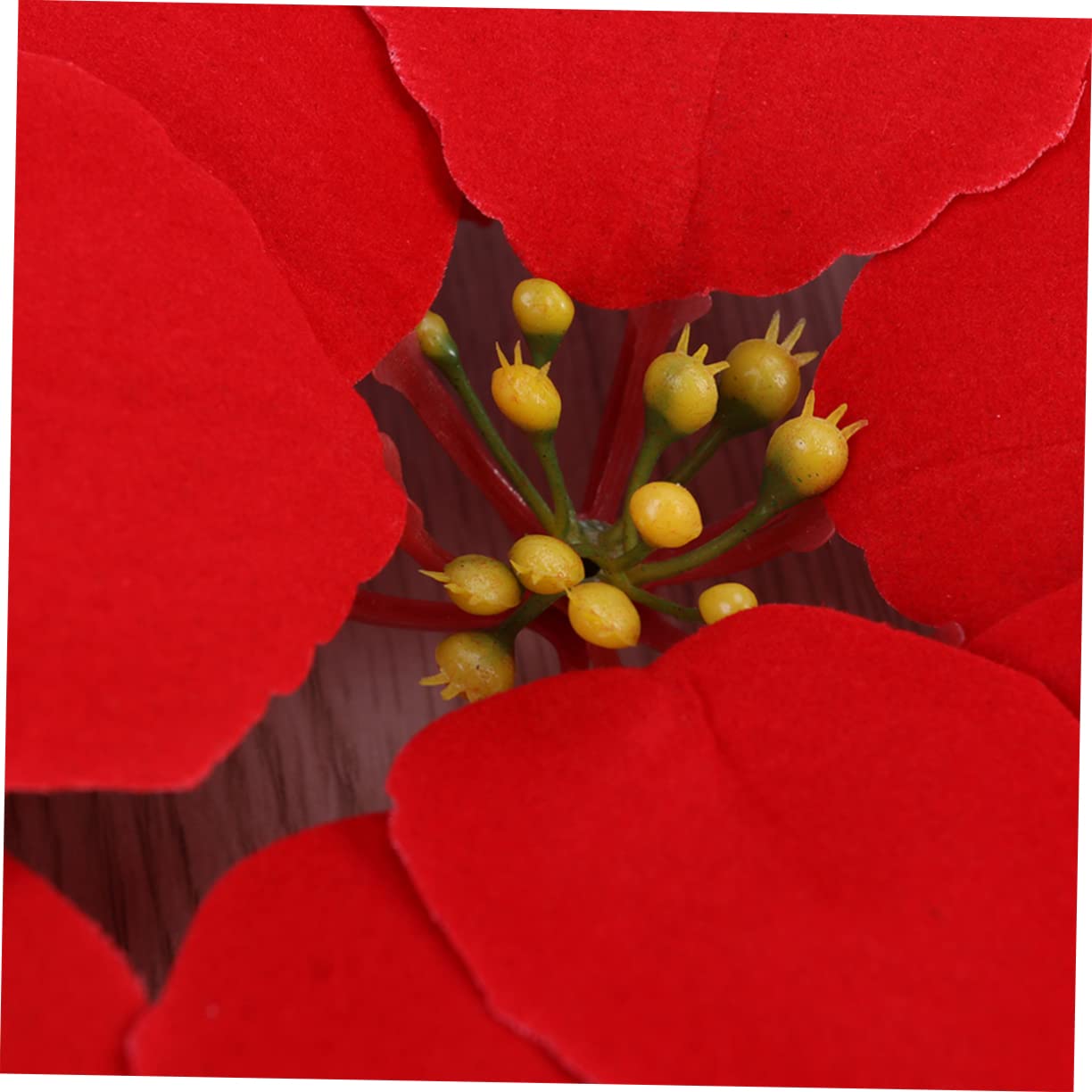 Künstliche Weihnachtssternblütenköpfe 50 Stück Seide Rot | Lebensecht, Dekorativ und Frisch Wirkend, für Girlanden und Tischarrangements