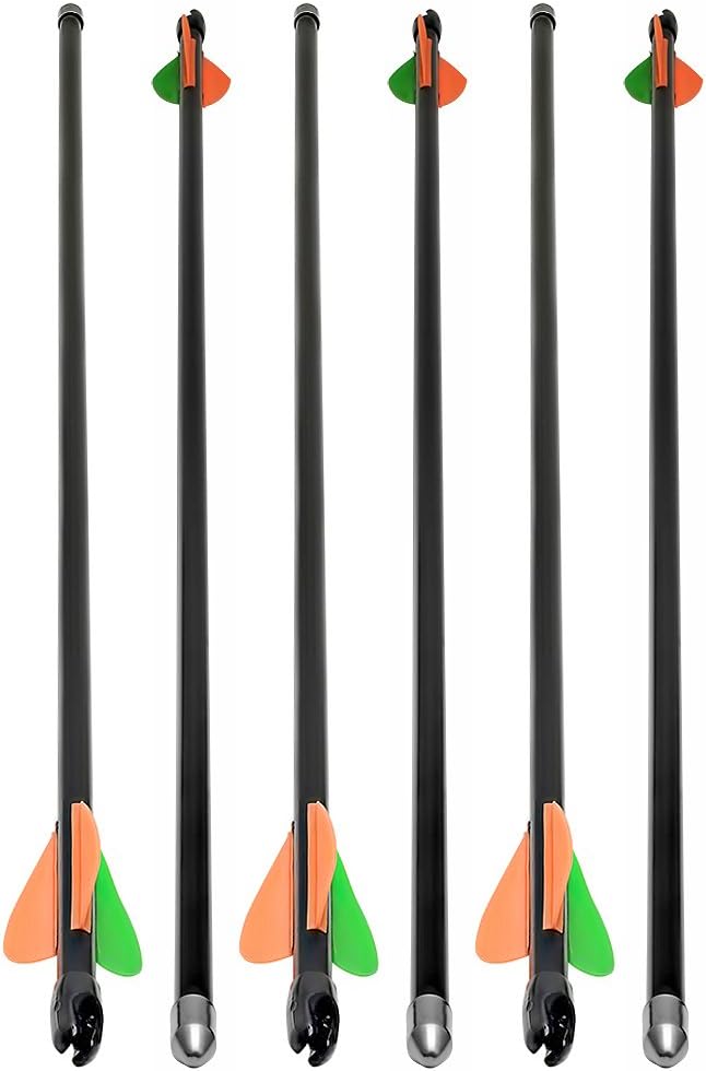NPoint 6 pieces 32-inch Series 650 Fiberglass Archery Arrows with Glass Fiber Shaft, Nocks, Fletched for Hunting or Target Practice for Recurve, Compound, and Long bows