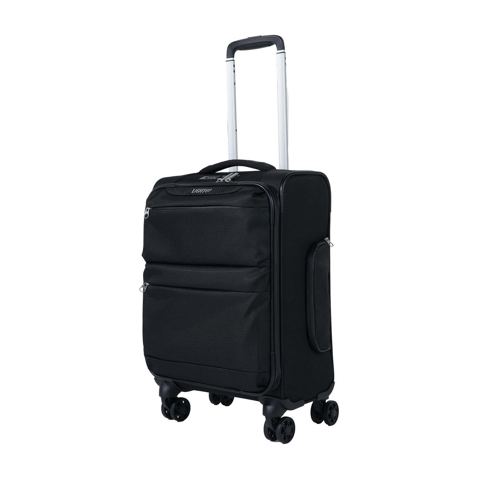 LIGHTGO 20" Carry On Softside Luggage, Ultra Light, TSA Lock Black