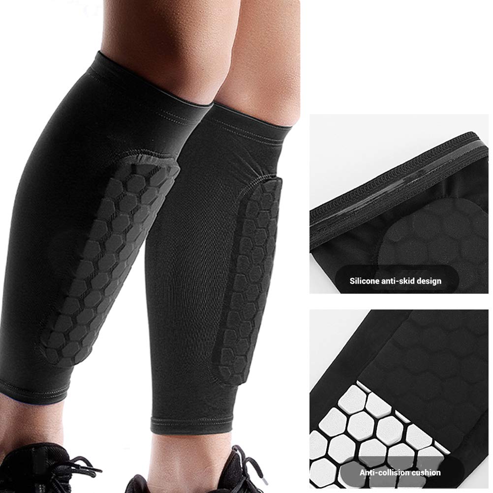 Soccer Shin Guards, Suitable for Outdoor Sports Such as Football, Basketball, Baseball, for Football Games EVA Cushion Reduce Shocks and Injuries (Black3)