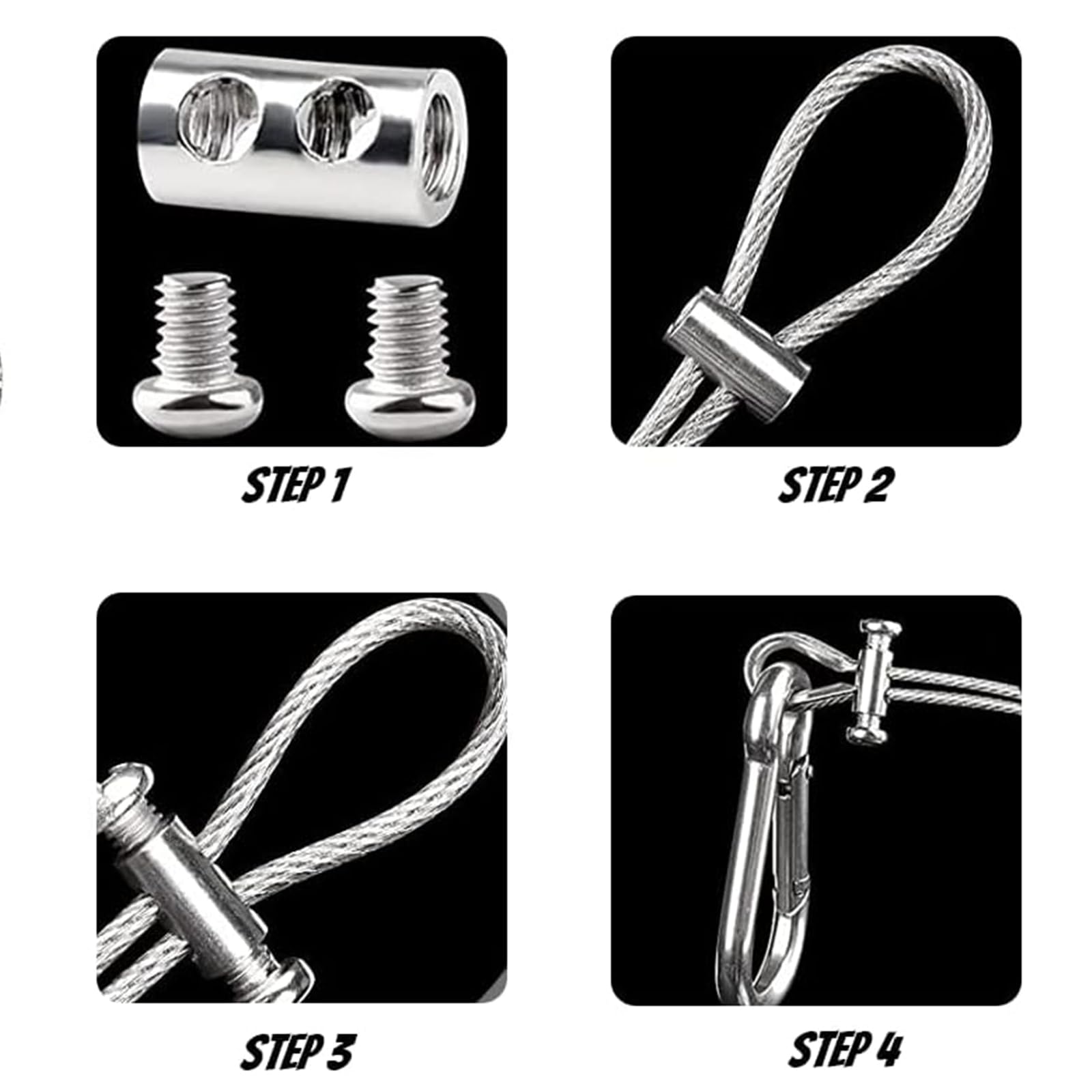 60 Morsetti Per Cavo In Rame - Serracavi Per Fune 3mm Con Viti M3/M4 - Foto 8