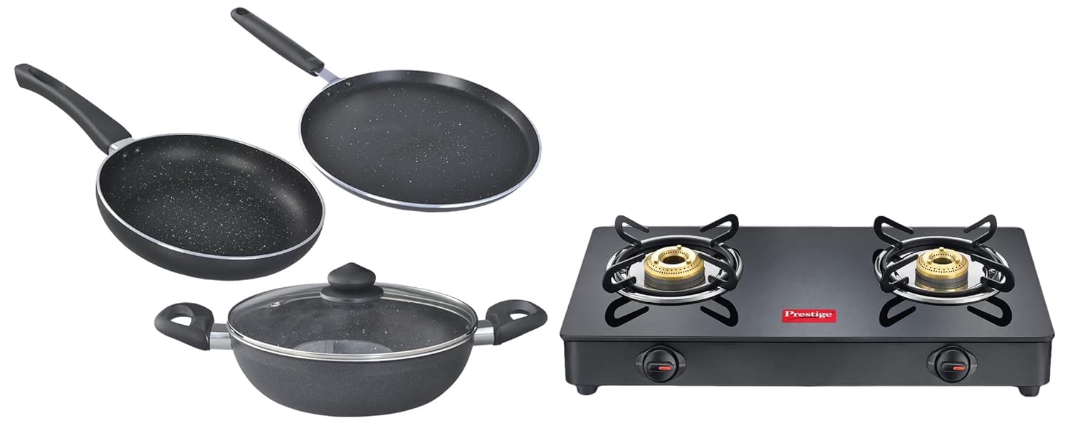 Buy Prestige IRIS LPG Gas Stove, 2 Burner, Manual & Deluxe Granite s