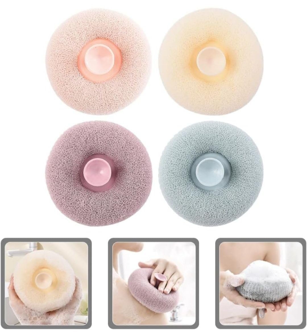 XML Loofah for Bathing with Soft Silicone Massager And Scrubber for Men, Women, Babies, Kids Exfoliating Bath Shower Sponge (MULTI COLOUR-PACK OF-1)) Round - Image 6 thumbnail