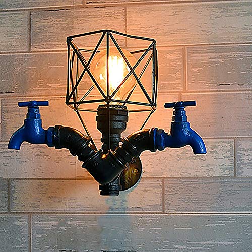 Lámpara de pared industrial retro E27 con tubería de agua decorativa 4