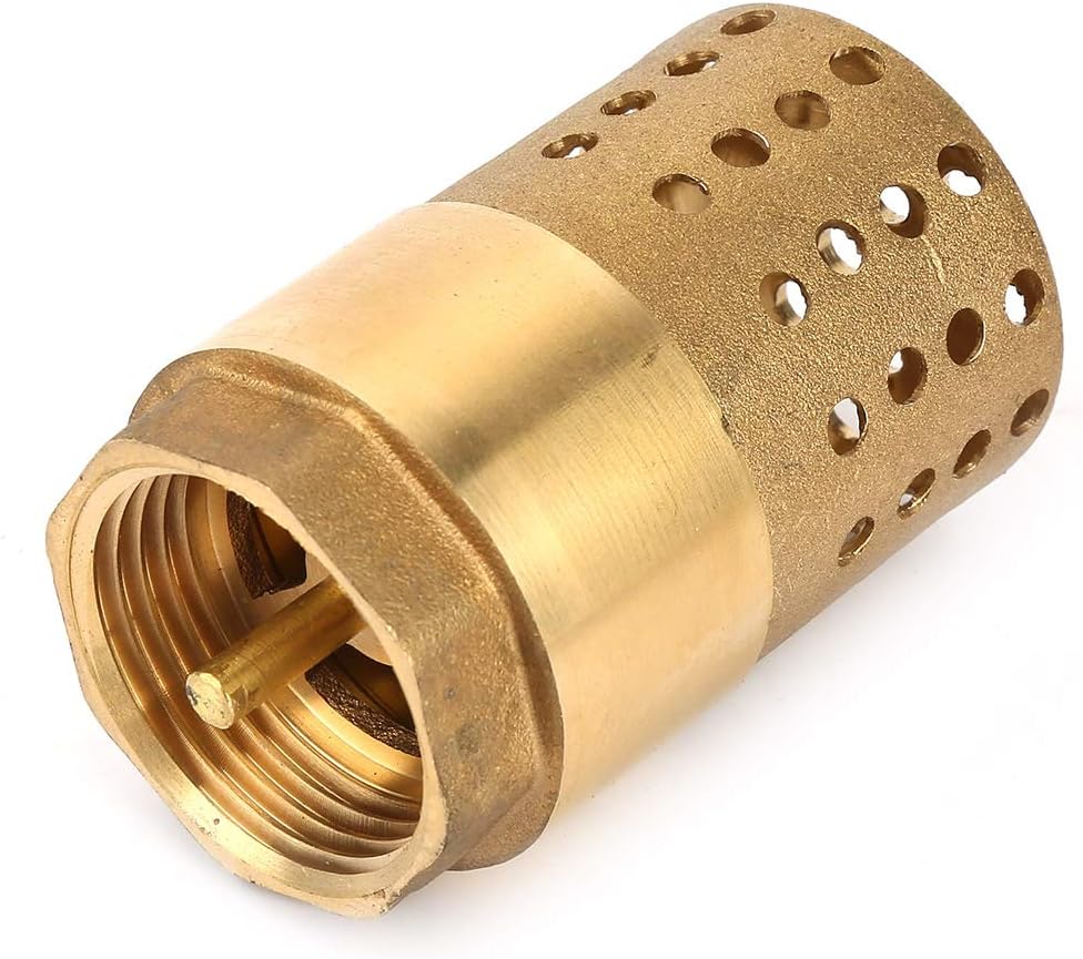 Brass Check Valve DN25 Foot Valve with Mesh Filter Bottom Valve Female Thread One Way Water Valve for Pump System