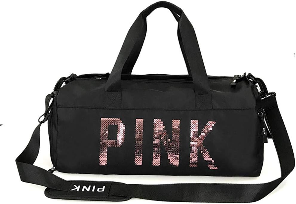 Pink Gym Bag Women's Travel Handbag Victoria Beach Shoulder Bag Large Capacity Bolsa Secret Crossbody Sport Bag Black