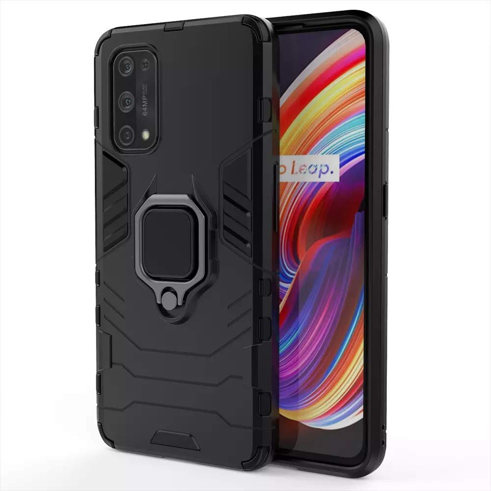 WOW IMAGINE Shock Proof Back Case Mobile Cover for Realme 7 Pro (Armor | Hybrid PC + TPU | Full Protection with Ring Holder Kickstand | Carbon Black) (B08TTWDD7Z) Amazon Price History, Amazon Price Tracker