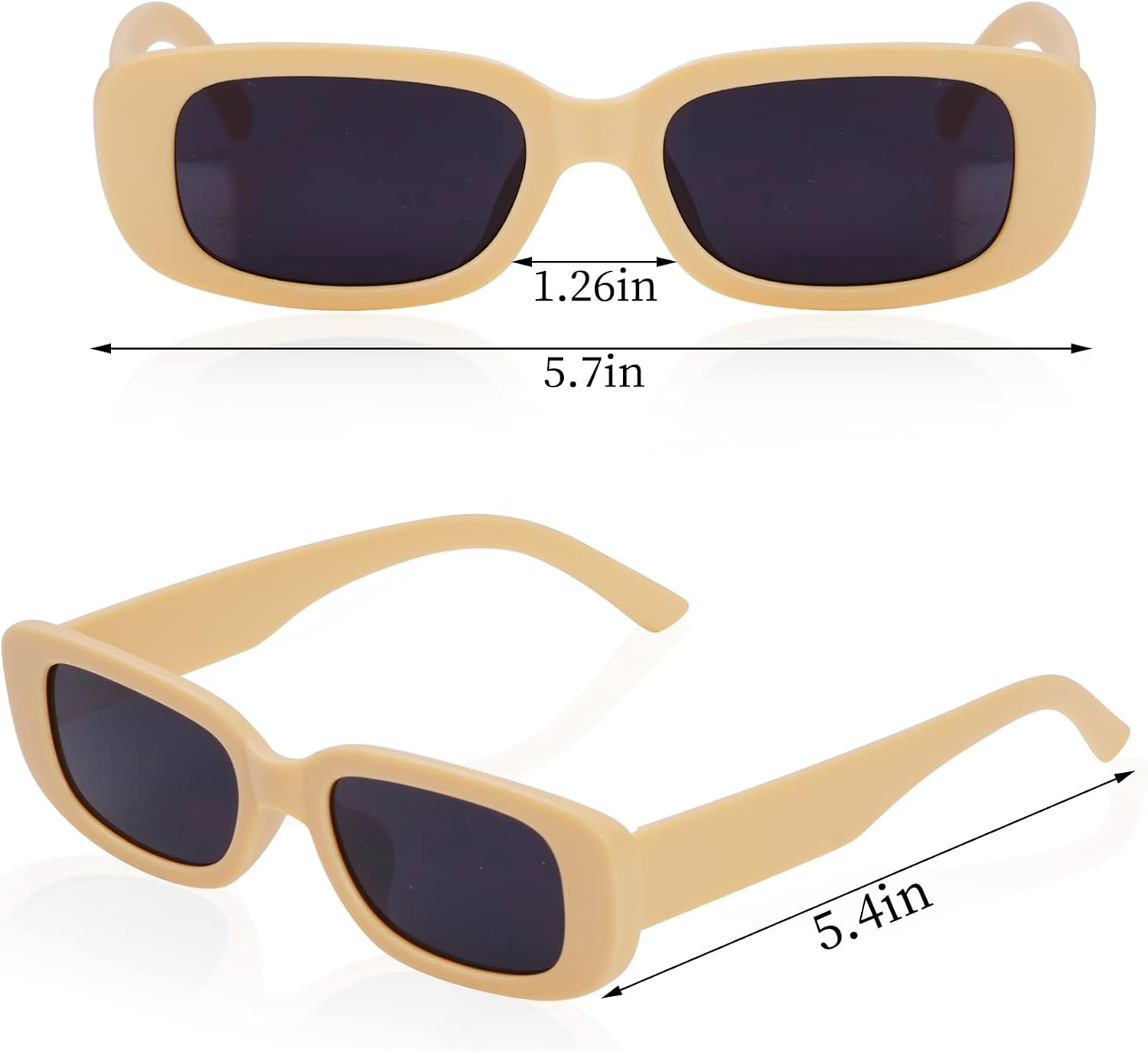 12 Pairs Rectangle Retro Sunglasses for Women Girls - 90s Colorful Vintage for Summer Party Favor - Image 2