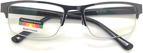 Miniatura 3 de Multi 3 Power Focus Gafas de lectura progresivas para hombres mujeres medio metal borde rectangular