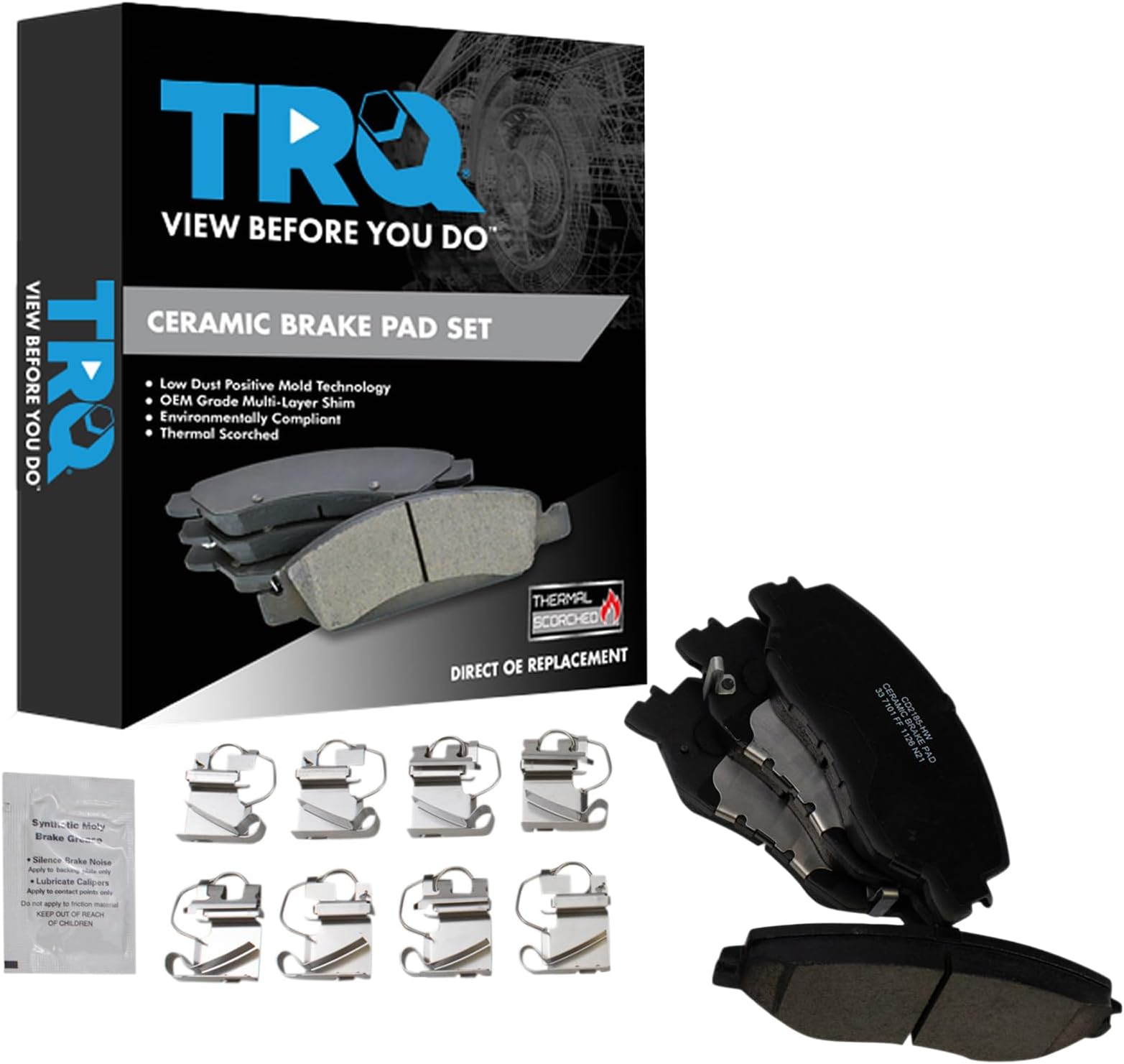 TRQ Front Brake Pads Ceramic Compatible with 2022 Honda Civic 2019-2022 Insight