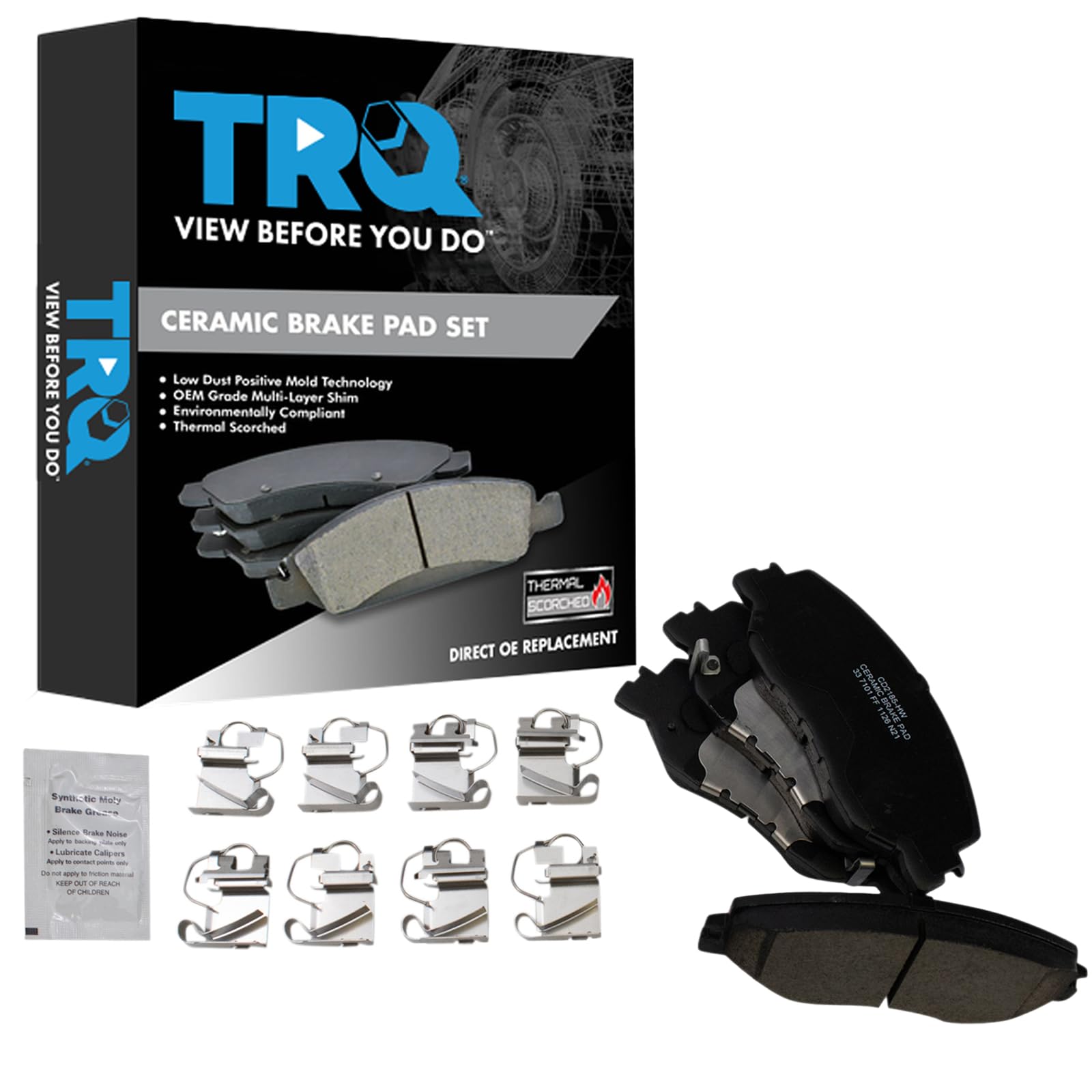 TRQ Front Brake Pads Ceramic Compatible with 2022 Honda Civic 2019-2022 Insight