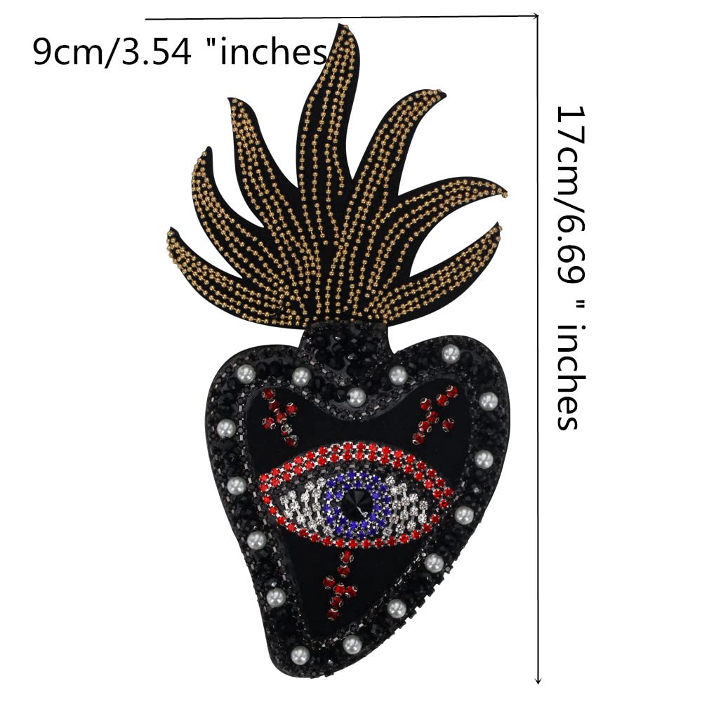 8 Écussons Cœur Brodés AHANDMAKER - Strass & Perles | 4 Styles | À Coudre | Pour Vêtements/Sacs