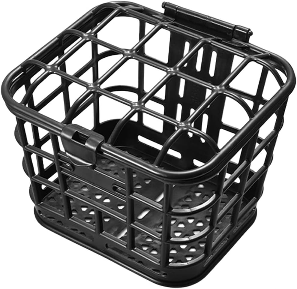 Bicycle Front Basket with Lid for Mountain Road Bikes Metal Thickened Plastic Storage Carrier for Pet Dog Groceries Books Daily Commuting