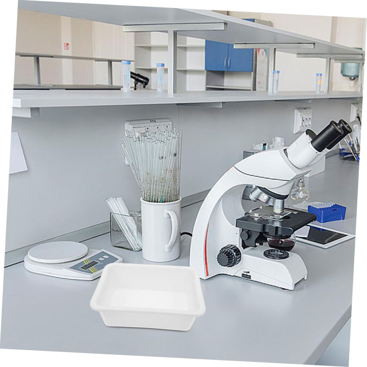 ABOOFAN 12 Pezzi Vaschetta da Laboratorio in Plastica Resistente ad Acidi e Basi Organizer per Esperimenti Chimici e Attrezzature Laboratorio