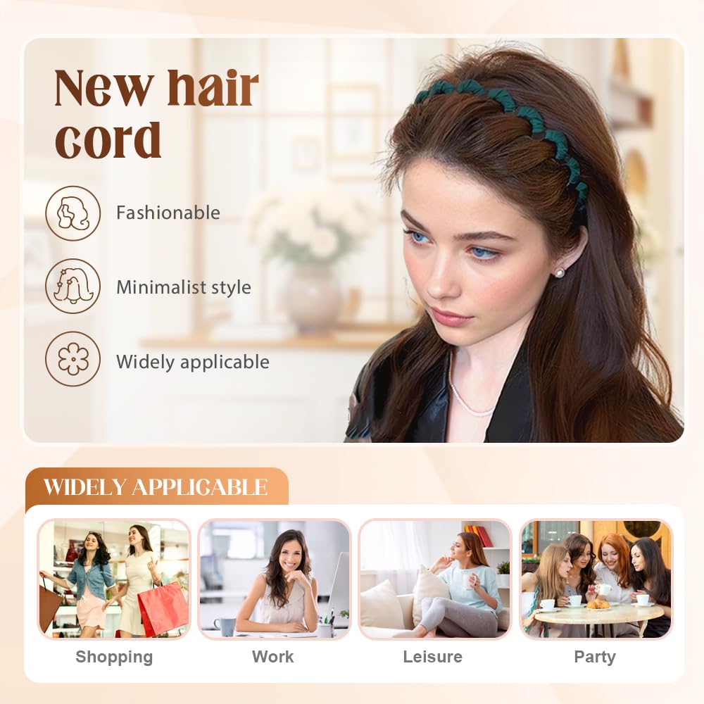 3 PCS Retro High Skull Pearl Headband, 2026 New Vintage High Cranium Reversible Headband, Comb Head band with Teeth, Suitable for Daily Use and Gathering (SET A) - Image 3