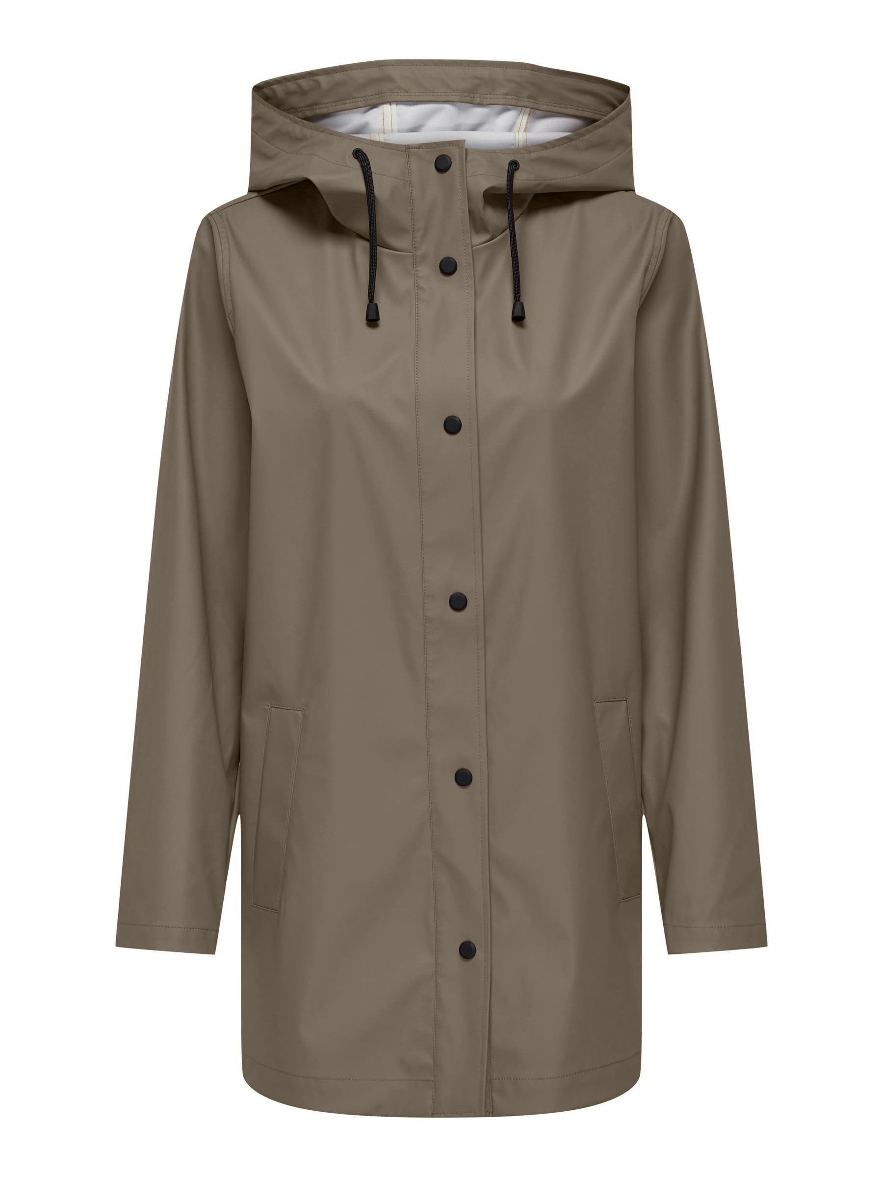 ONLY Damen Regenjacke ONLNewellen wasserabweisender Parka Kurzmantel mit Kapuze