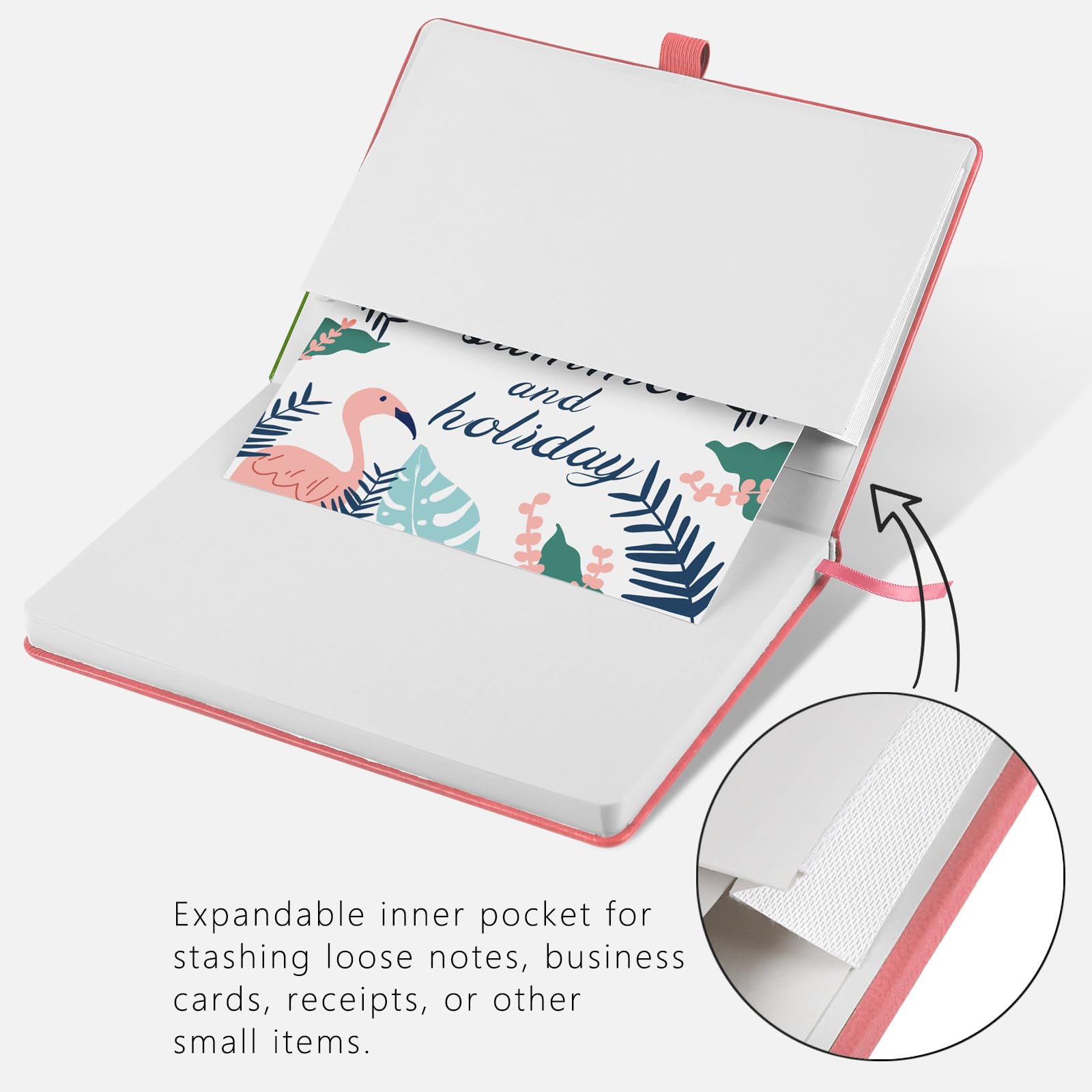 YIEO Notebook A5, 2 Pack Hardback Journal Notebook with 398 Lined Pages 80 GSM Leather Notepad with Bookmark - Image 4