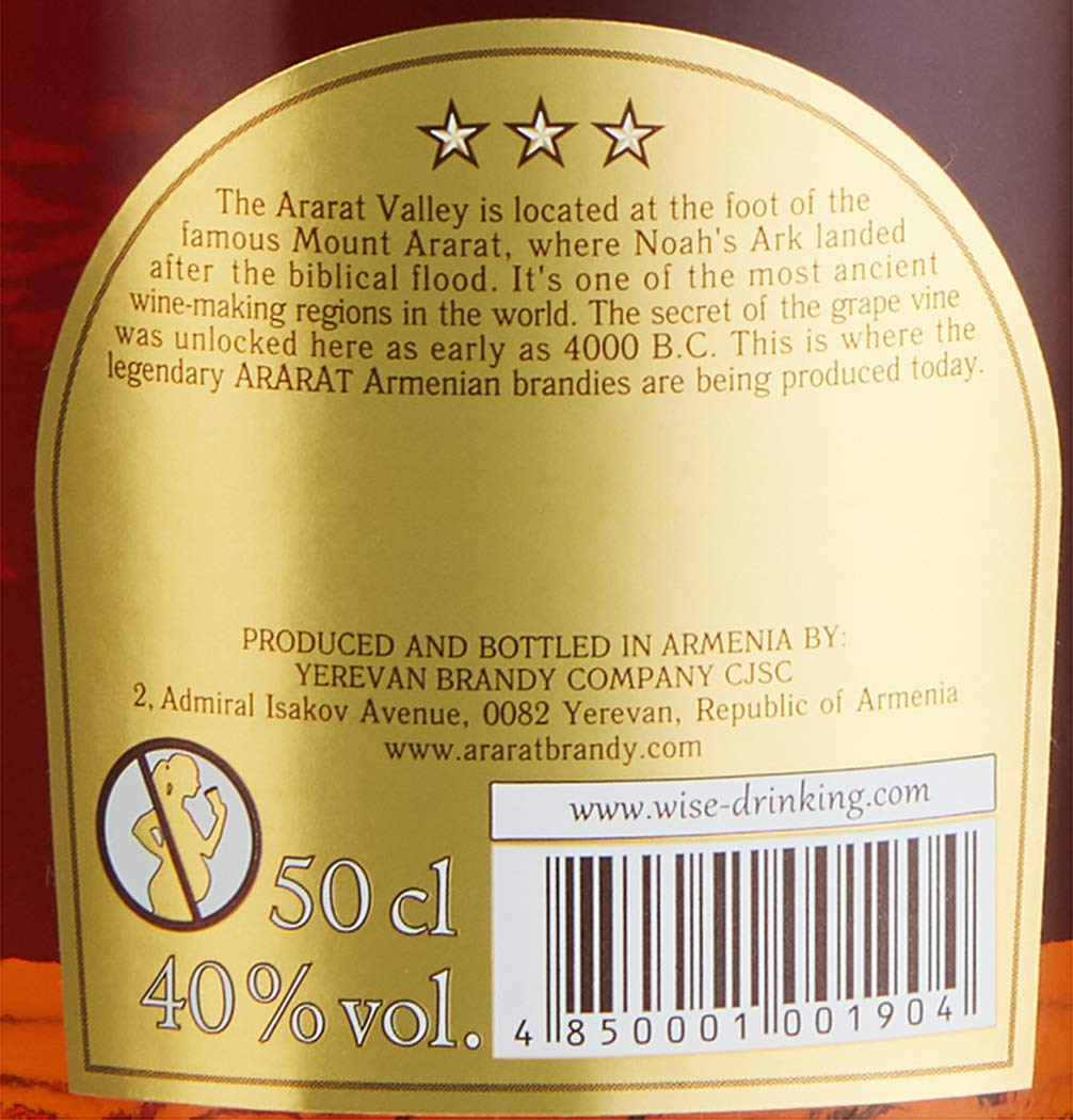 Armenian Brandy Ararat 3 Jahre alt 40% vol. 0,5 L