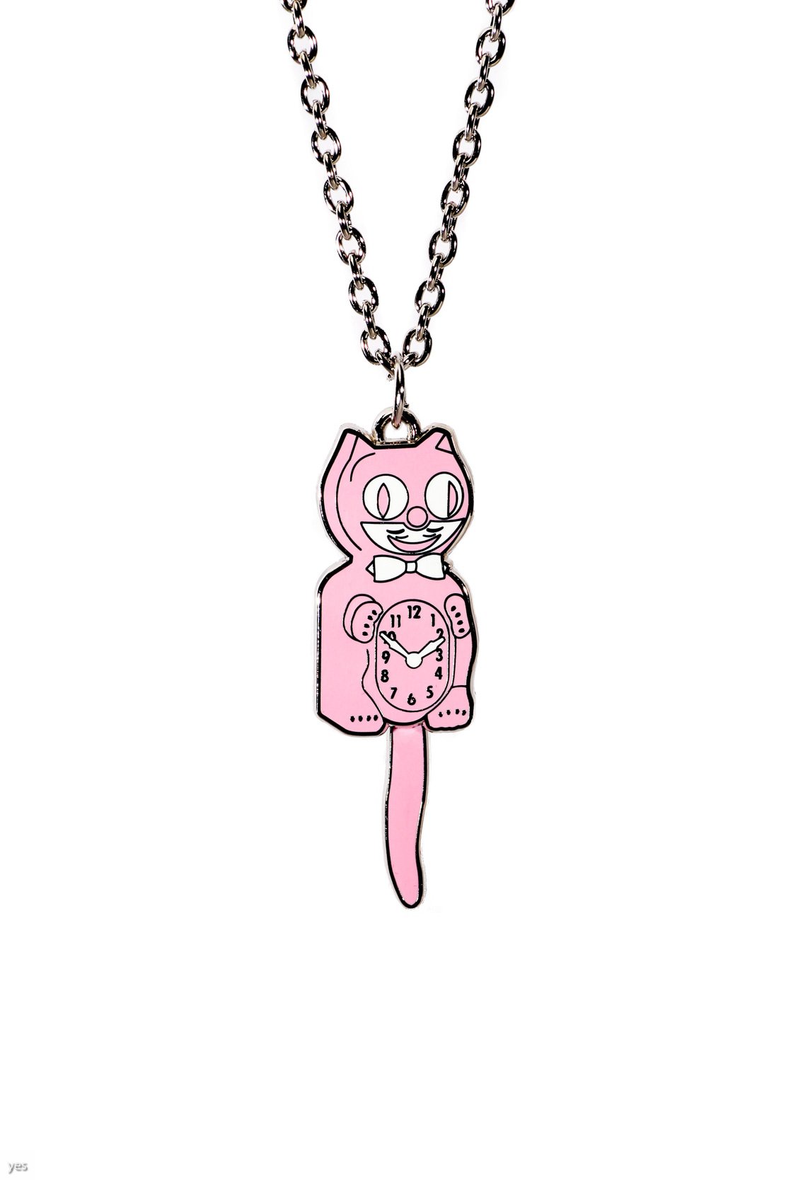 Kit Cat Klock Necklaces (Pink & Silver)