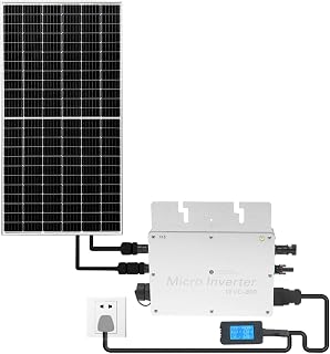 Solar Mikro Wechselrichter 800W Balkonkraftwerk IP65 PV Inverter | Aluminium DC22–50V Eingang AC120V/230V Ausgang Netzeinspeisung Solarstrom Zuhause Gewerbe Schule Solaranlage