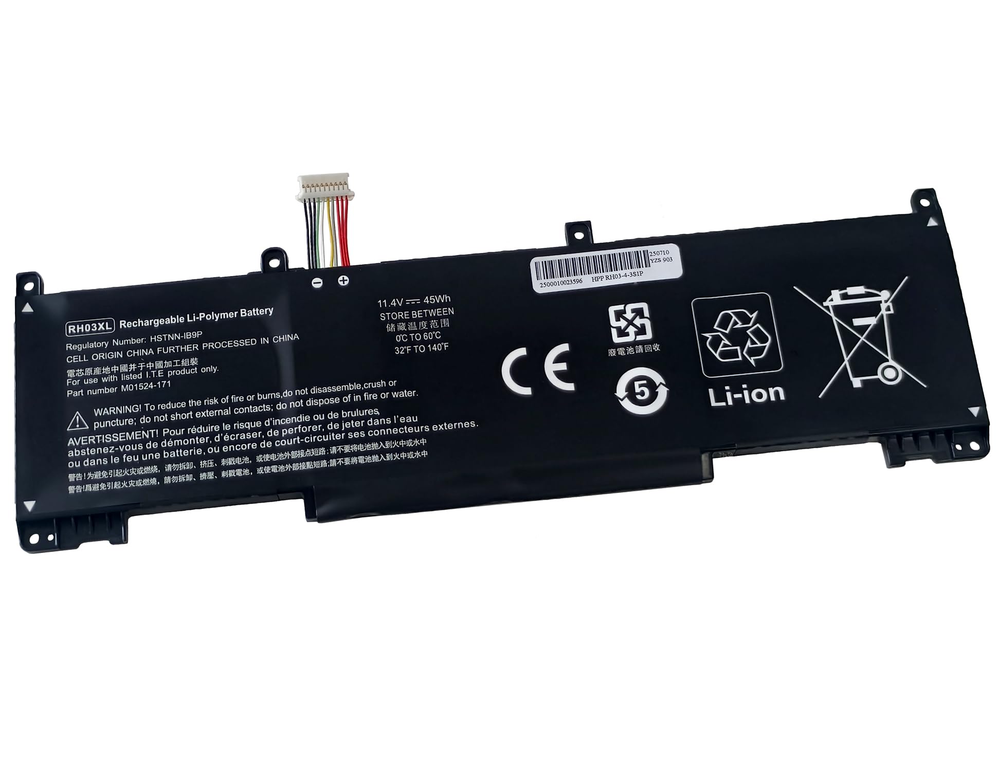 11.4V 45Wh RH03XL M02027-005 Batteria per HP ProBook 430 440 450 455 G8 630 640 650 G8 ZHAN 66 Pro A 14 G4 G5 Serie HSTNN-OB1T TPN-DB0B M02027-005 M01524-AC1 M01524-2B1