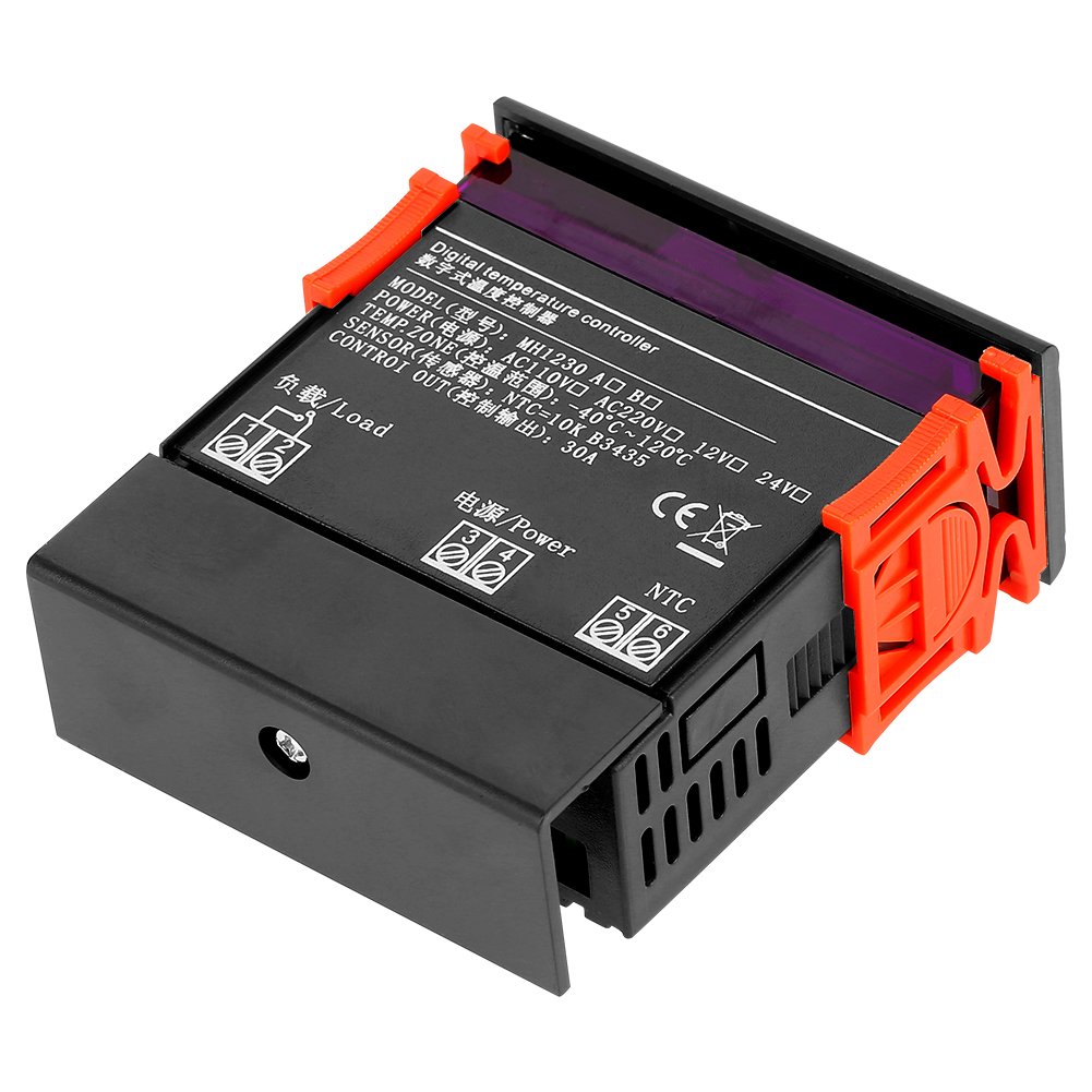 MH1230A AC220V 30A Contrôleur de température numérique d'affichage à LED avec capteur pour régler à la haute et la basse température(Gamme de contrôle de température : -40 ℃ à 120 ℃)