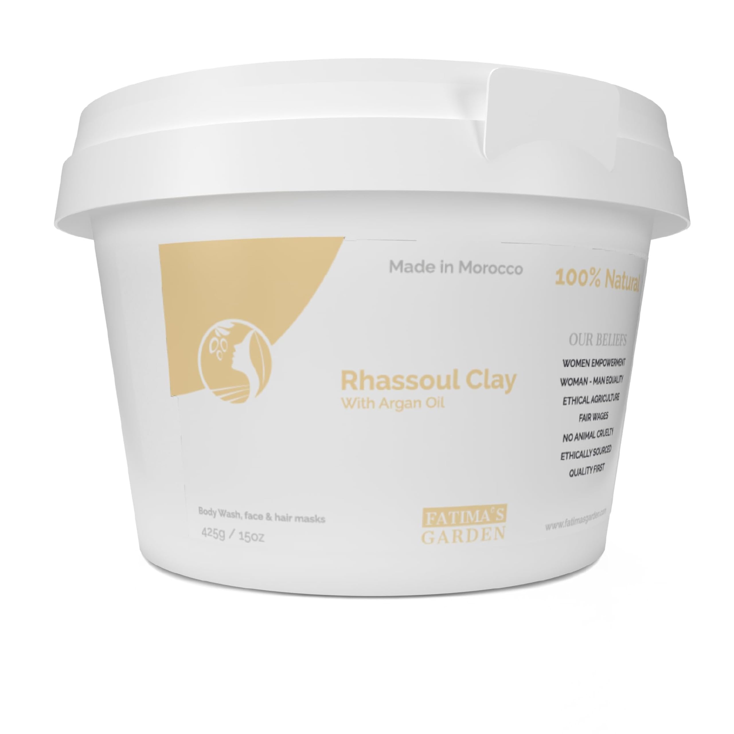 Fatima's Garden Argilla Di Rhassoul Con Argan Ed Eucalipto - Detossina E Ammorbidisce, 425G-image