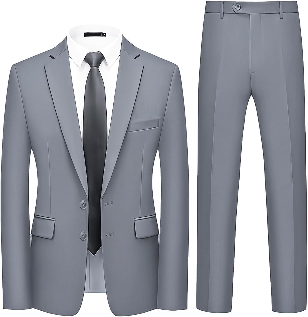 Mens Suits Classic fit 2 Piece 2 Button Formal Tuxedo Jacket Suits Pants Set for Wedding Business Prom - Image 3