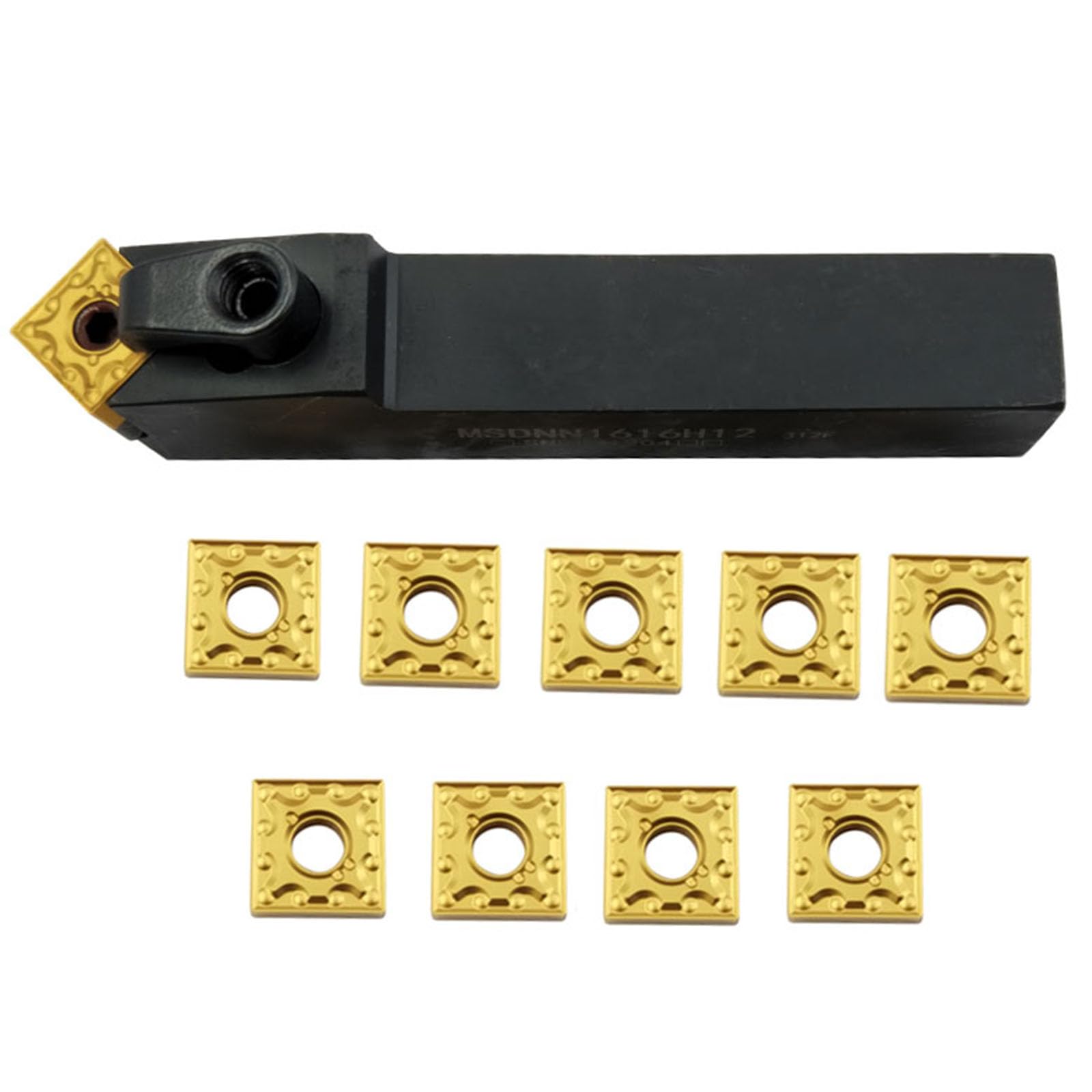 5/8" drehmeißel Bohrstange MSDNN1616H12 16mm Indexierbarer CNC-Drehmaschinen-Excircle-Drehwerkzeughalter，Und 10Stück SNMG120404-MA/ SNMG432 indexierbare Hartmetall-Einsatz.