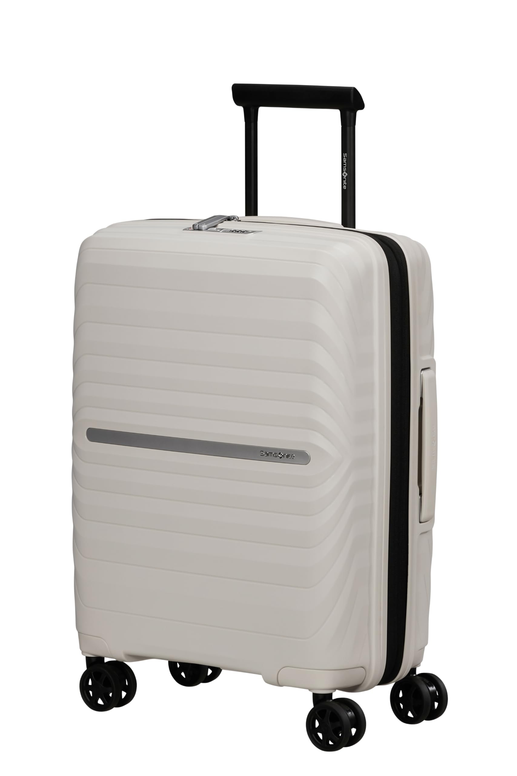 Samsonite Neo Flux - Spinner S, Bagage À Main Extensible, 55 cm, 39/45 L, Neutre Chaud (Warm Neutral)
