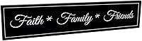 MRC Wood Products Faith Family Friends Carved Wood Sign 5x24 - Handmade Engraved MDF Wall Plaque for Rustic Home Decor
