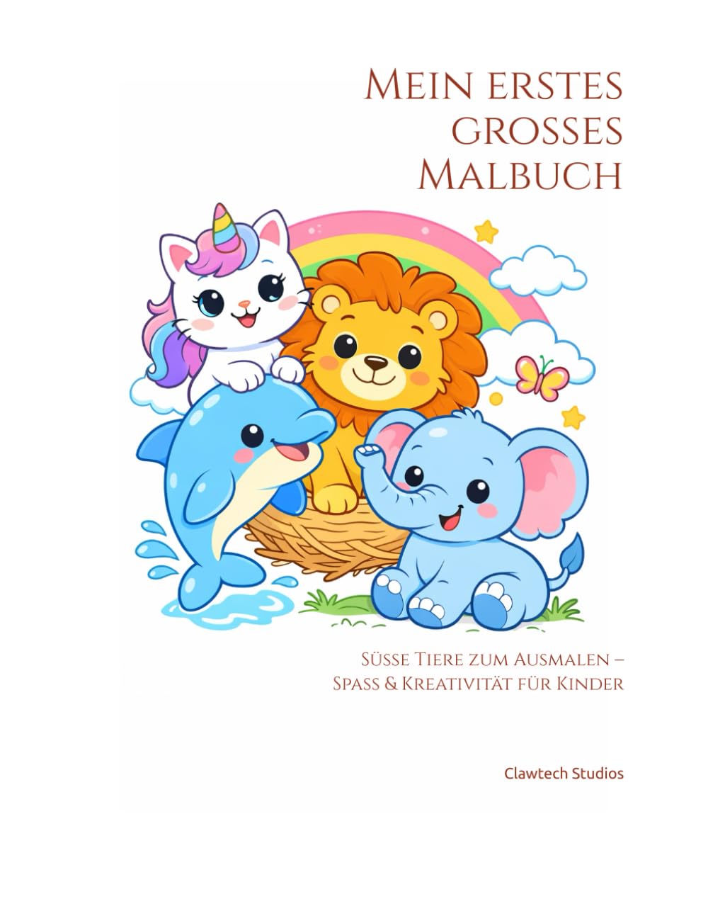 Mein erstes großes Malbuch: Tiere, Meerestiere & Fantasie für Kinder von 4–8 Jahren