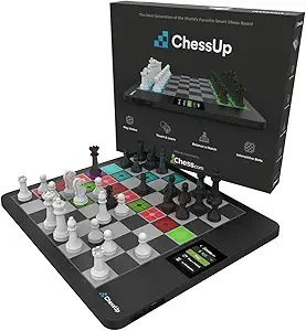 ChessUp 2 - Electronic Chess Board by Bryght Labs - Built-in WiFi, Chess Engine - Includes Chess Set TouchSense Pieces - Light Up Smart Chess Board - with AI, Lessons, Wireless Play & Companion App