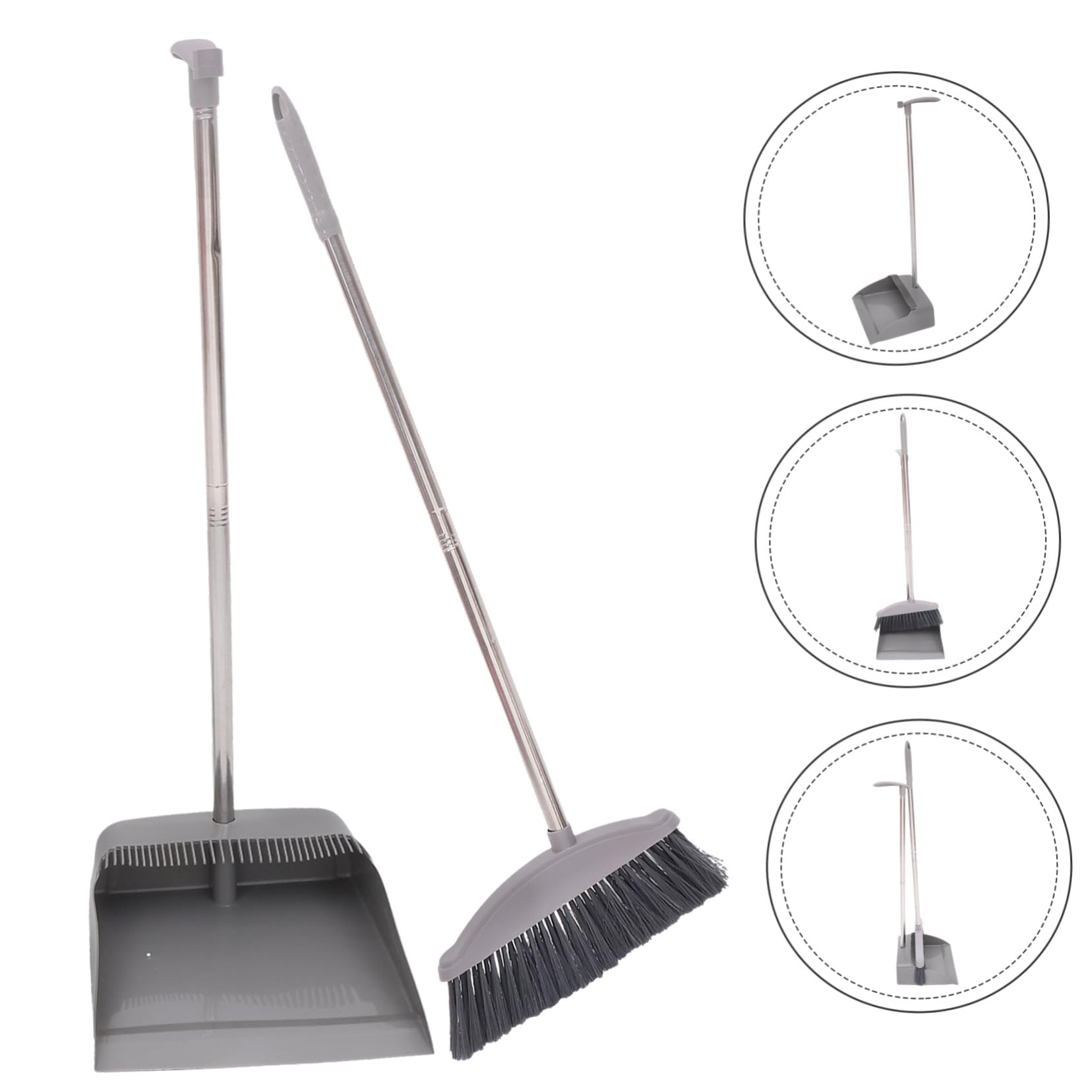 Juego de Escoba y Recogedor Hogar, Acero Inoxidable y Plástico, 1 Set, Adecuado para Limpiar Esquinas Estrechas y Suelos Color Aleatorio Varios Estilos