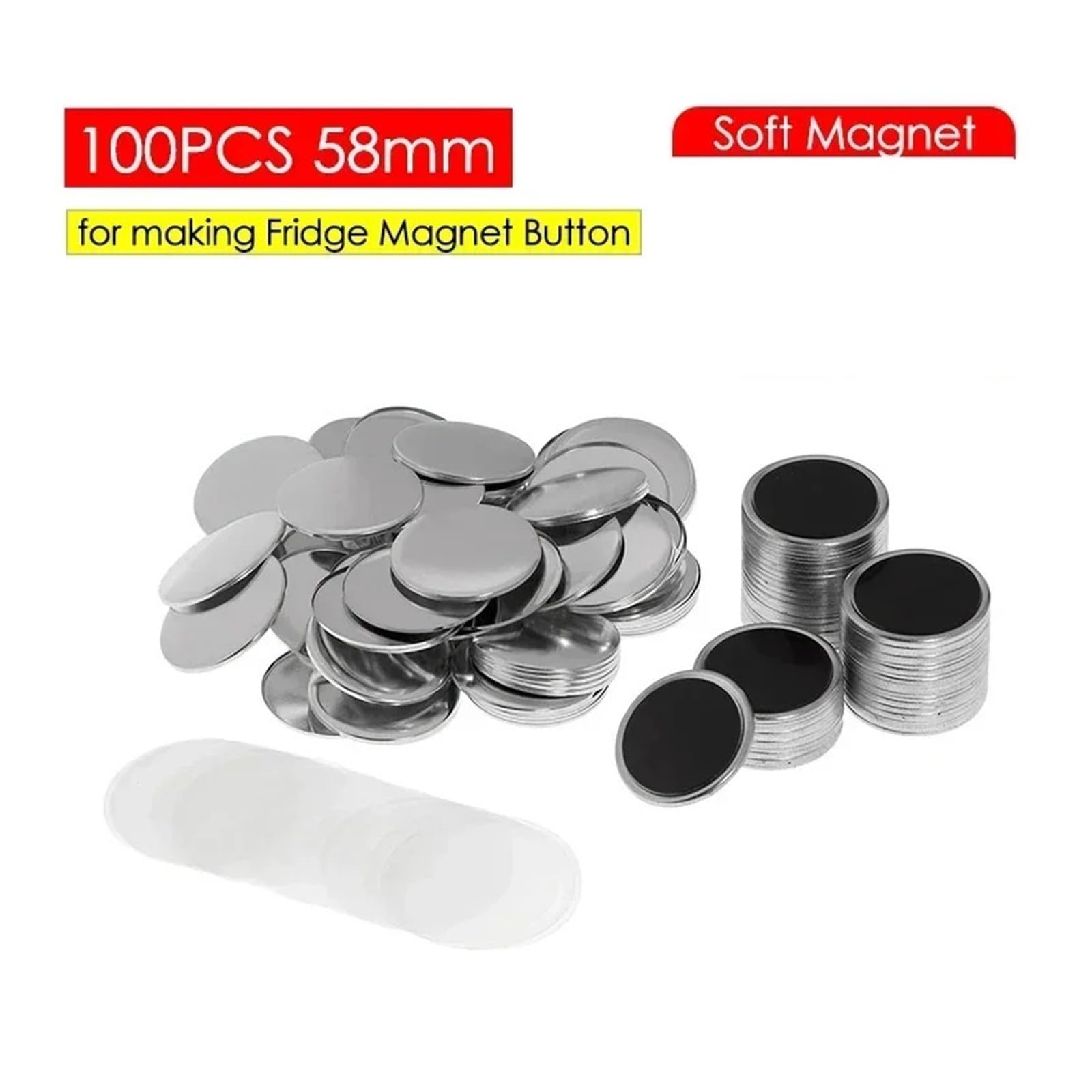 Zestaw 50/100 sztuk 25/32/37/44/58 mm guzików na lodówkę DIY Materiały do produkcji, magnesów, odznak Różnego przeznaczenia