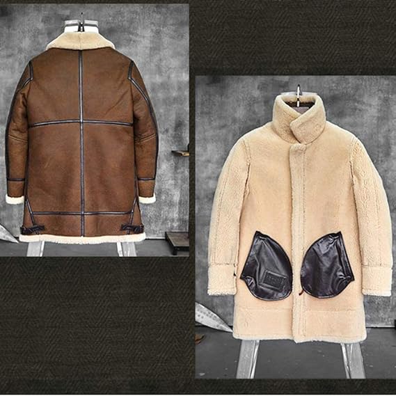 ブラウン　シープスキン　 コート Amazon | [Denny&Dora] メンズシープスキンムートンジャケットB7