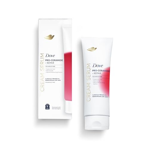 Dove Cream Serum Pro-Ceramide + Repair for Rough, Extremely Dry Skin, with Hyaluronic Acid, Niacinamide and Natural Moisturizing Factors, 8 oz
